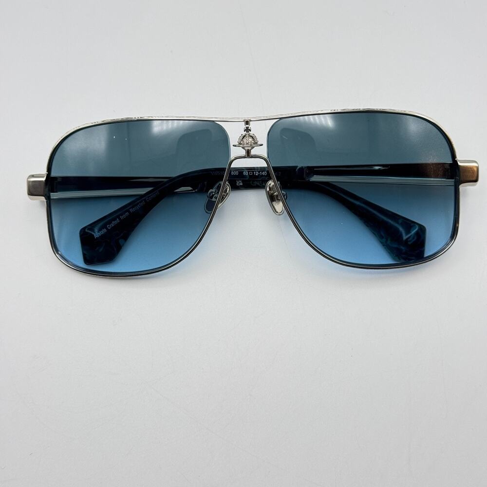 Vivienne Westwood Sunglasses Keith VW5101 800 Silver Aviator Gradient Lens 63mm